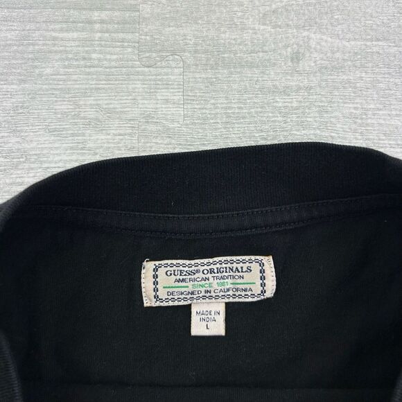 Vintage Y2K Guess Originals Shirt Mens Large Black Colorful Logo Retro Originals - Picture 4 of 6
